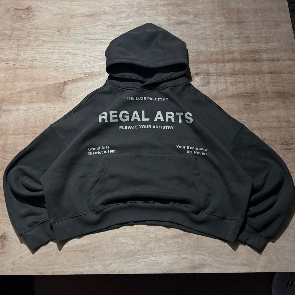 PacSun Regal Arts Y2K Style Graphic Black Oversized Boxy Hoodie